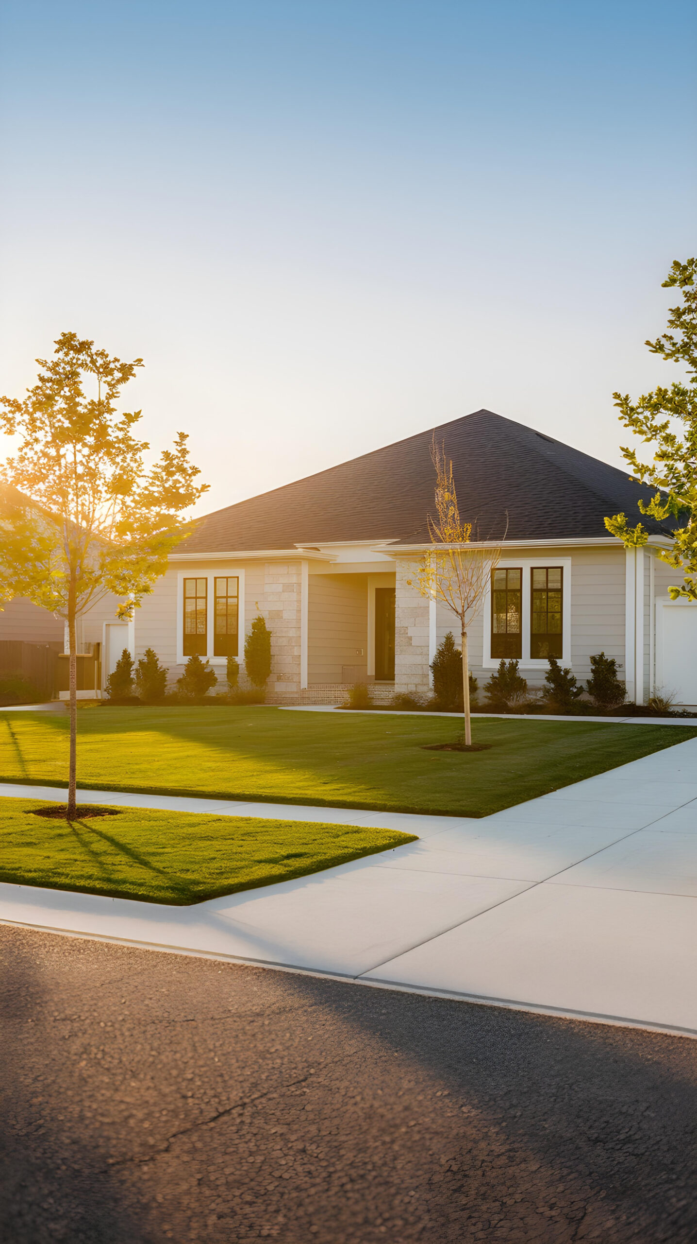 beautiful-suburban-house-with-green-lawn-sunny-day